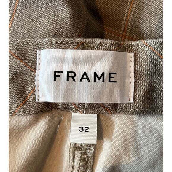 Frame Jeans Le Super High Nectarine Plaid Straight brown size 32 - Picture 7 of 9